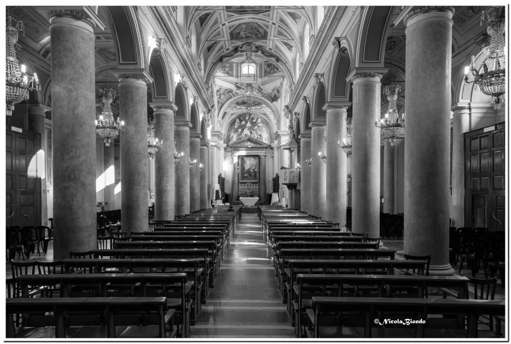 Interior nave of the Cathedral of San Nicolò, Nicosia, looking toward the main altar