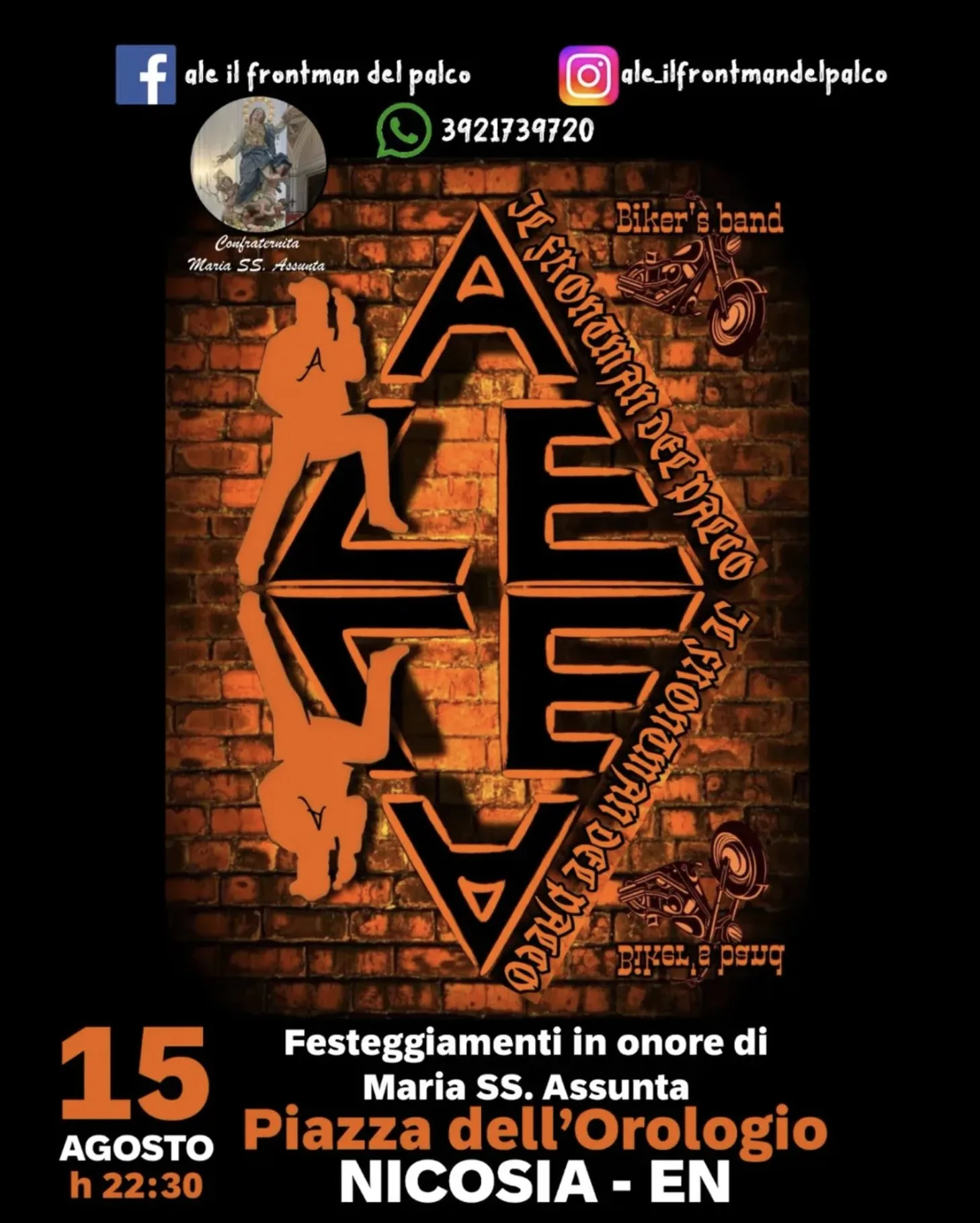 Poster for Ale il frontman del palco, Vasco Rossi tribute, Saturday 15 August 2026 in Nicosia