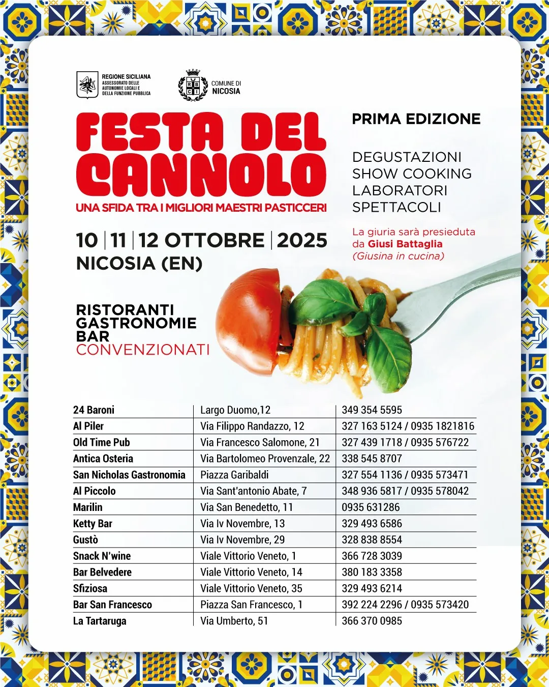Pasticcerie partner della Festa del Cannolo