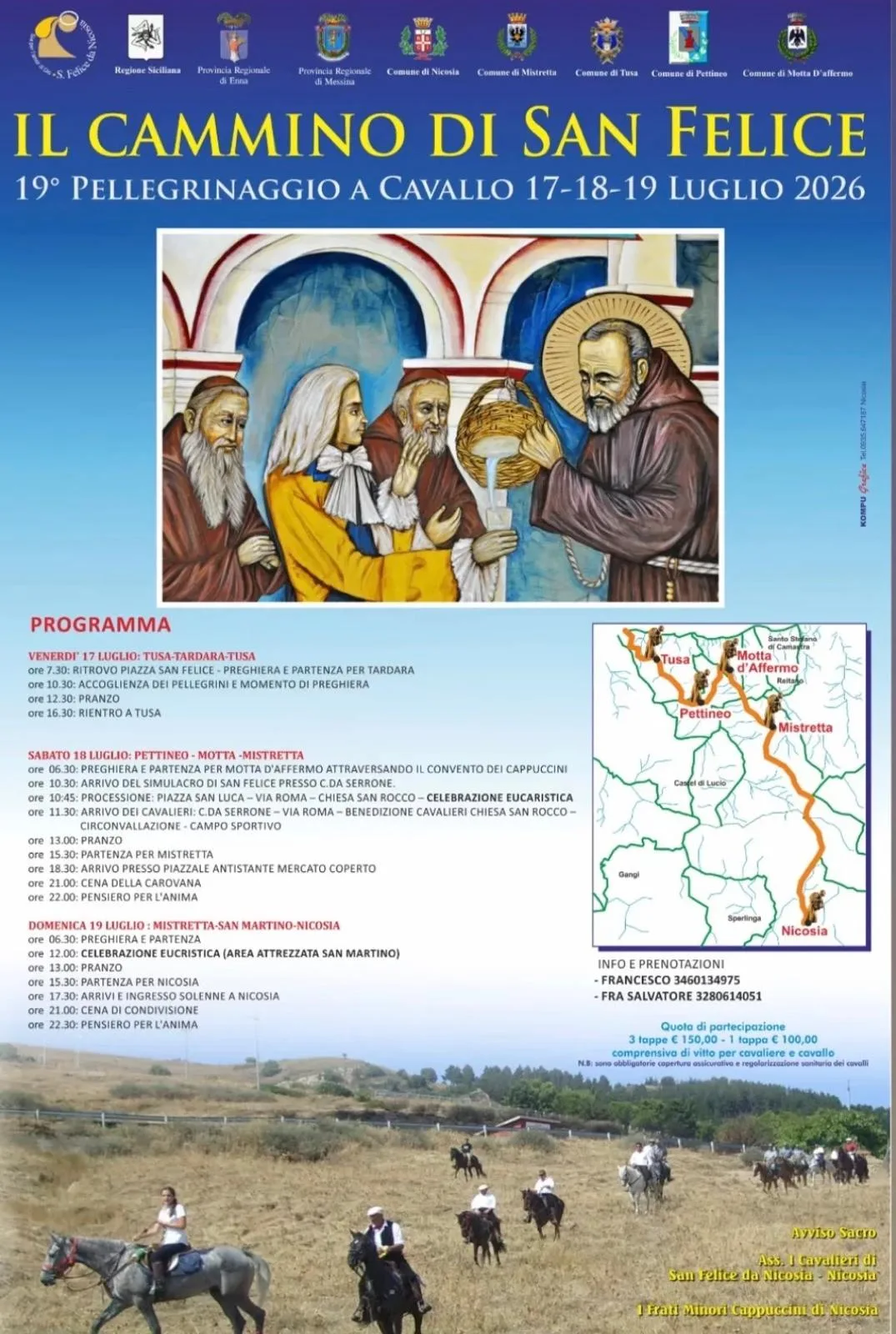 Poster of the 19th Horseback Pilgrimage of San Felice, 17-19 July 2026