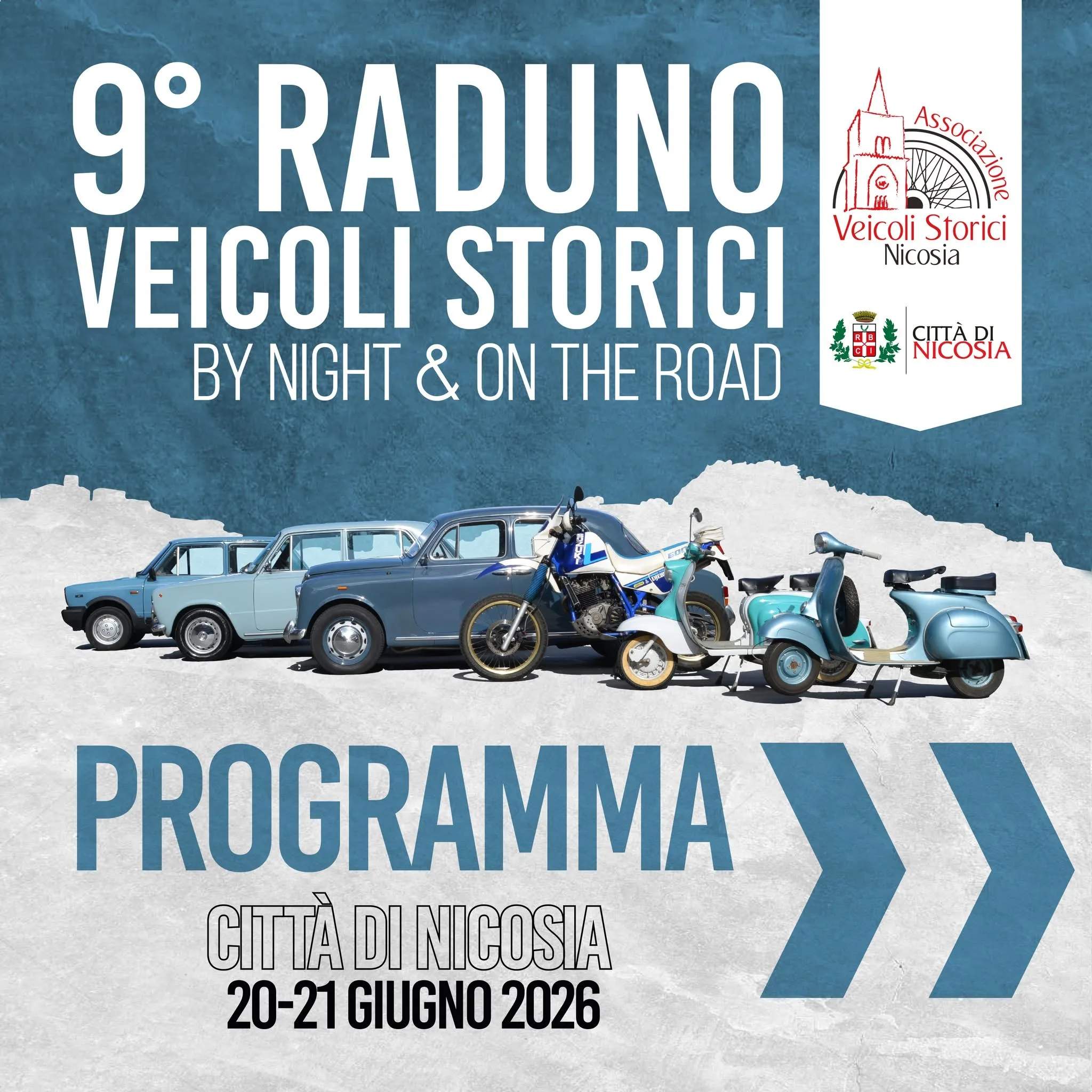 Locandina del 9° Raduno Veicoli Storici di Nicosia