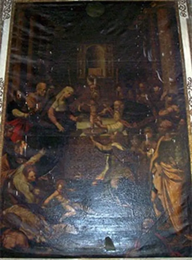 Dipinto all'interno della Chiesa di Sant'Antonio Abate, attribuito al Mirabella dal materiale d'archivio