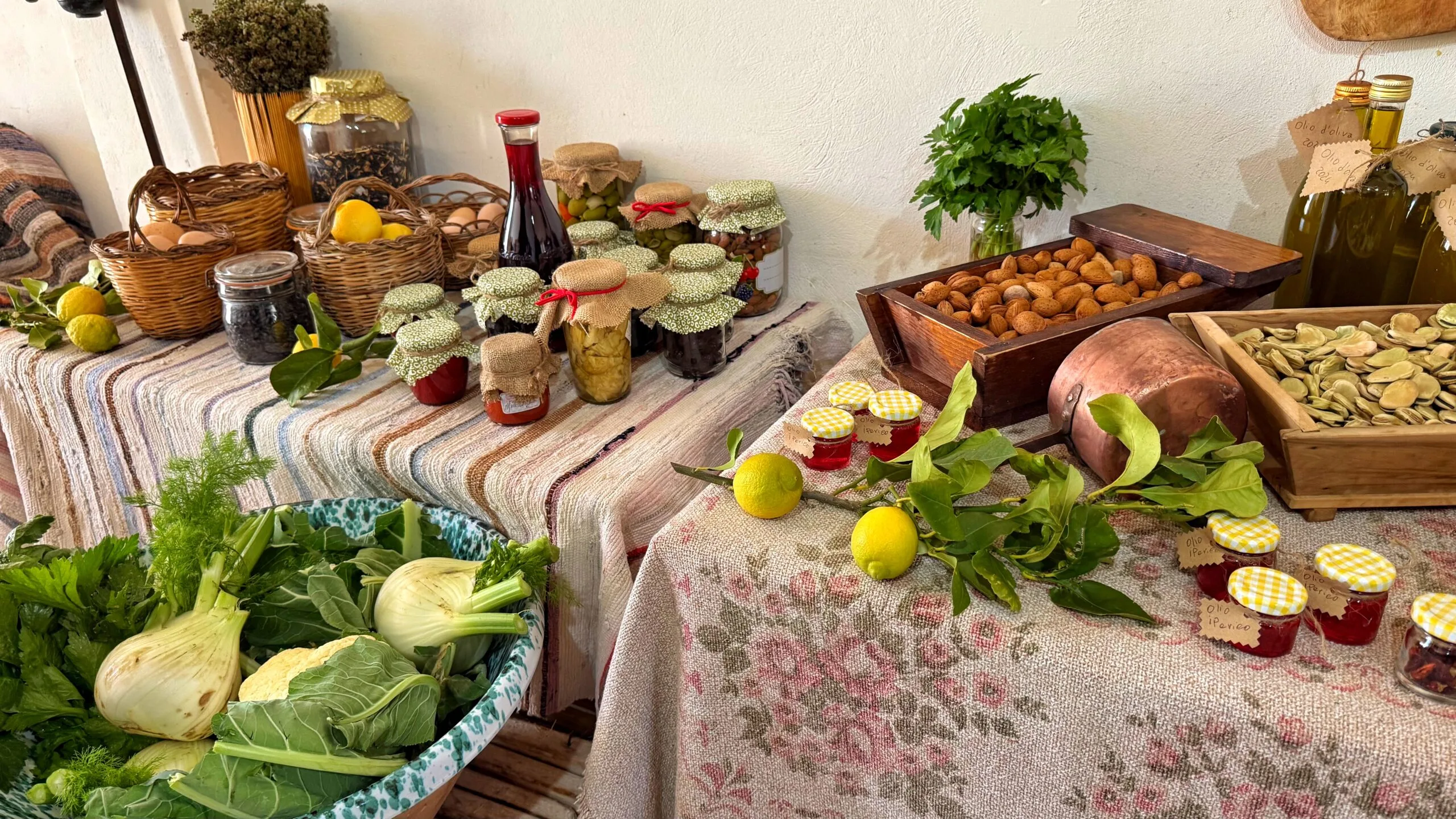 Table set in a Nicosia masseria